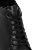 Men's Black Lace-up Thick-Sole Leather Sneaker | Derimod