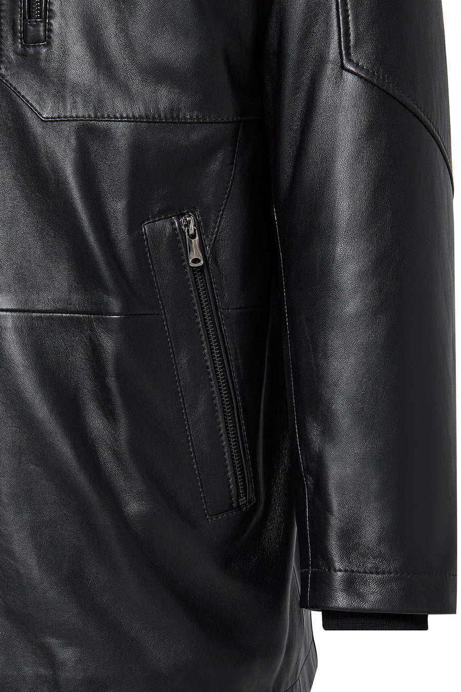 Nathan Men's Black Leather Coat