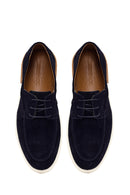 Men's Navy Blue Lace-up Suede Leather Casual Shoes | Derimod
