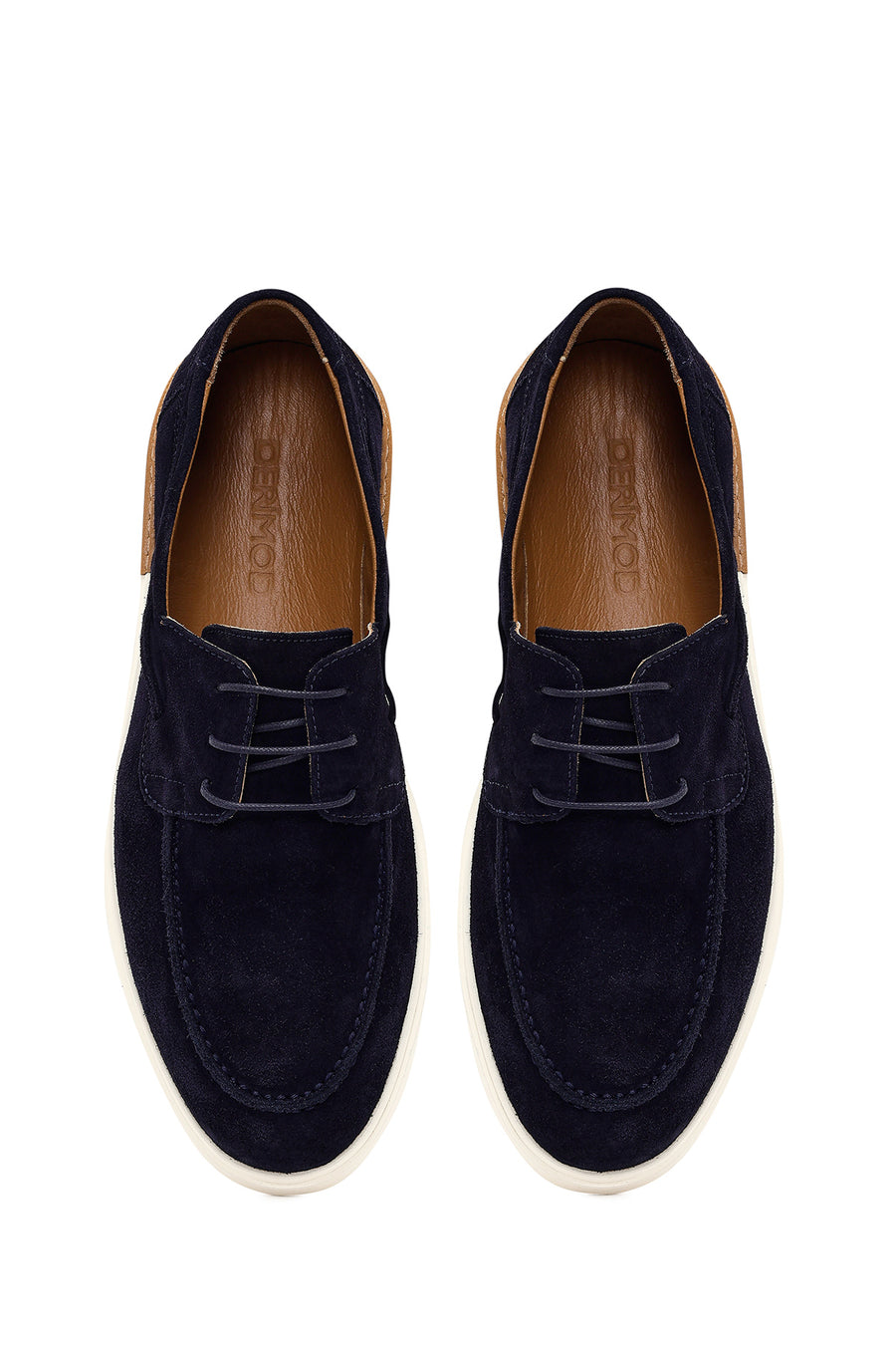 Men's Navy Blue Lace-up Suede Leather Casual Shoes