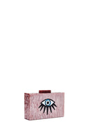Women's Pink Long Chain Strap Mini Evening Box Bag | Derimod