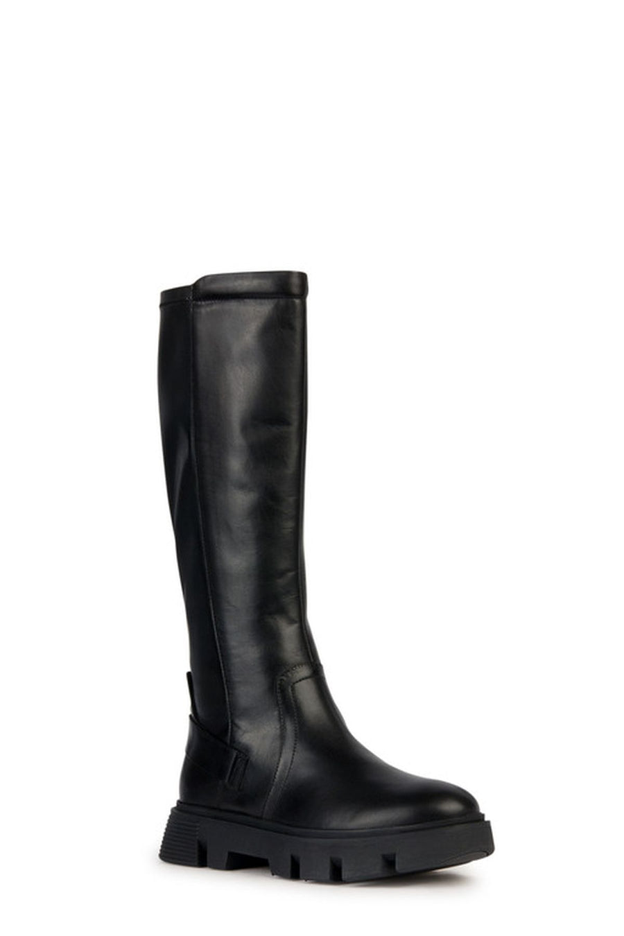 Geox Women's Black Vilde Zippered Leather Boots