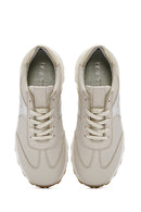 Women's Beige Lace-up Leather Sneaker | Derimod