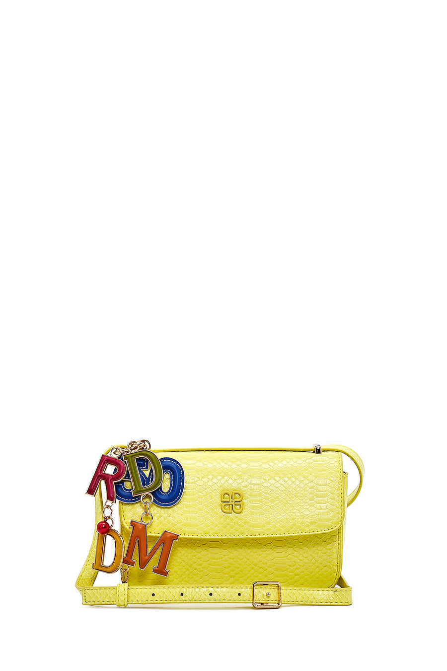 Women's Yellow Printed Long Strap Crossbody Bag
