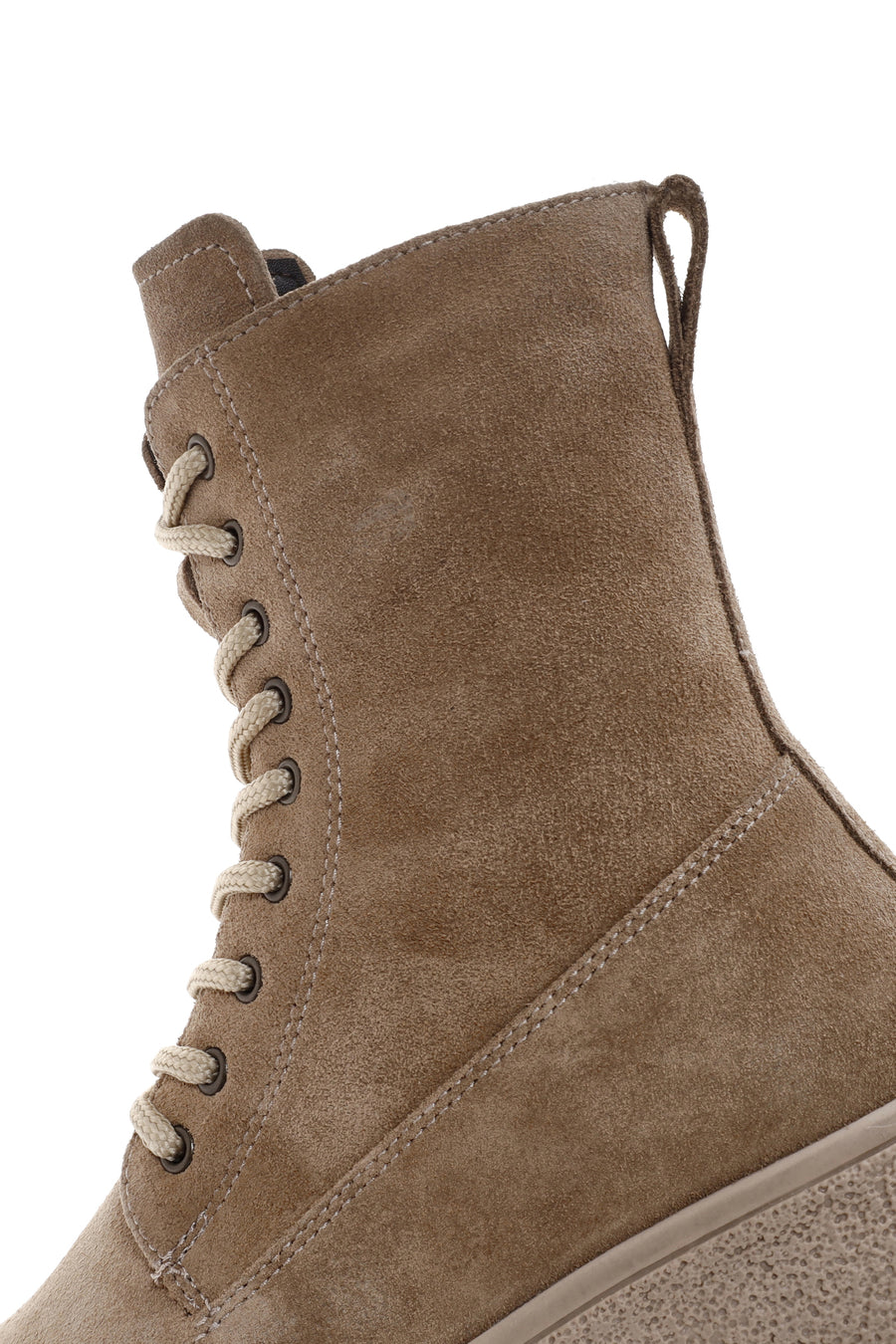 Women's Beige Thick Soled Boots Suede Leather Boots