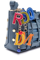 Woman Blue Long Strap Knitted Crossbody Bag | Derimod