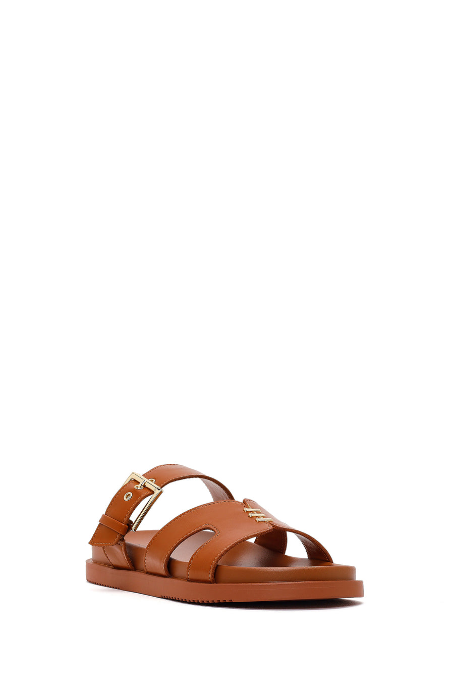 Women's Tan Buckled Slippers