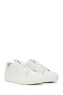 Woman White Lace-Up Leather Sneaker | Derimod