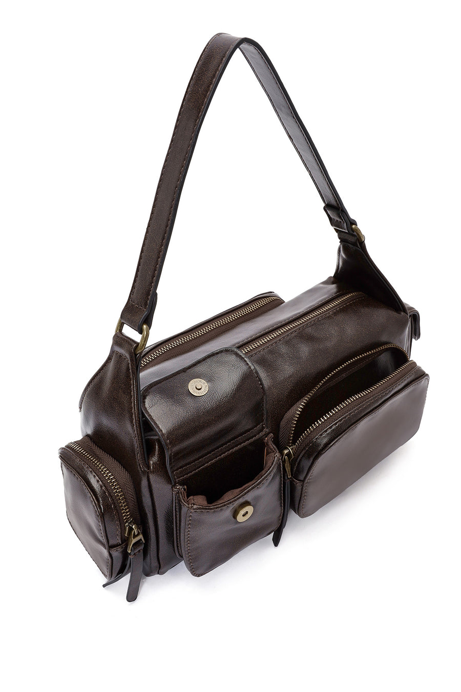 Women's Brown Long Strap Shoulder Bag