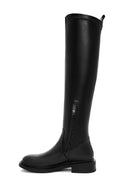 Women's Black Zippered Leather Boots | Derimod