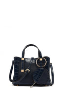 Women's Navy Blue Long Strap Mini Classic Handbag | Derimod