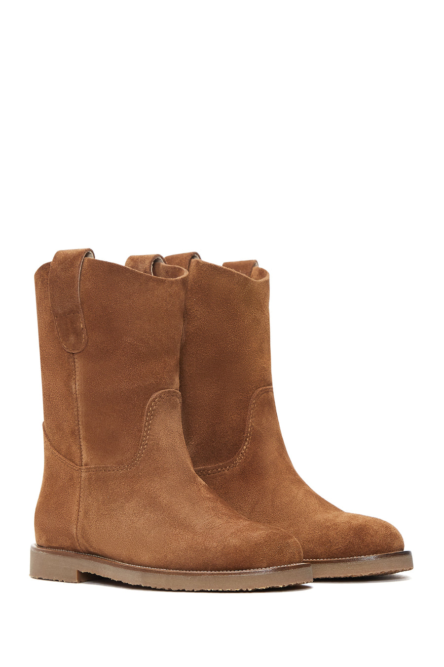 Women's Tan Suede Leather Casual Boots