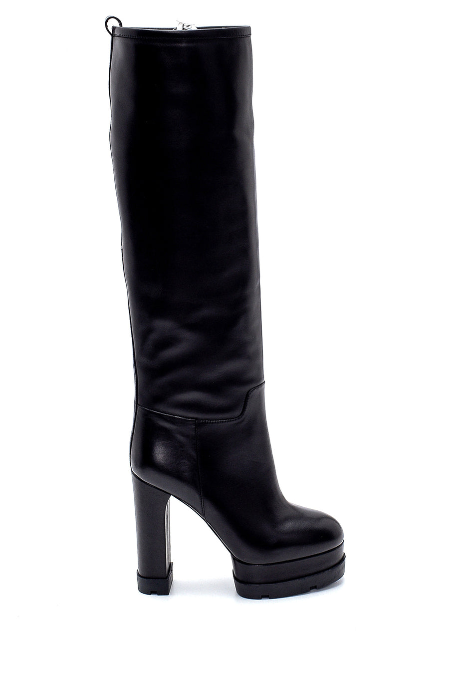 Women's Leather Platform Heeled Boots