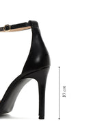 Women's Black Leather Heeled Sandals | Derimod