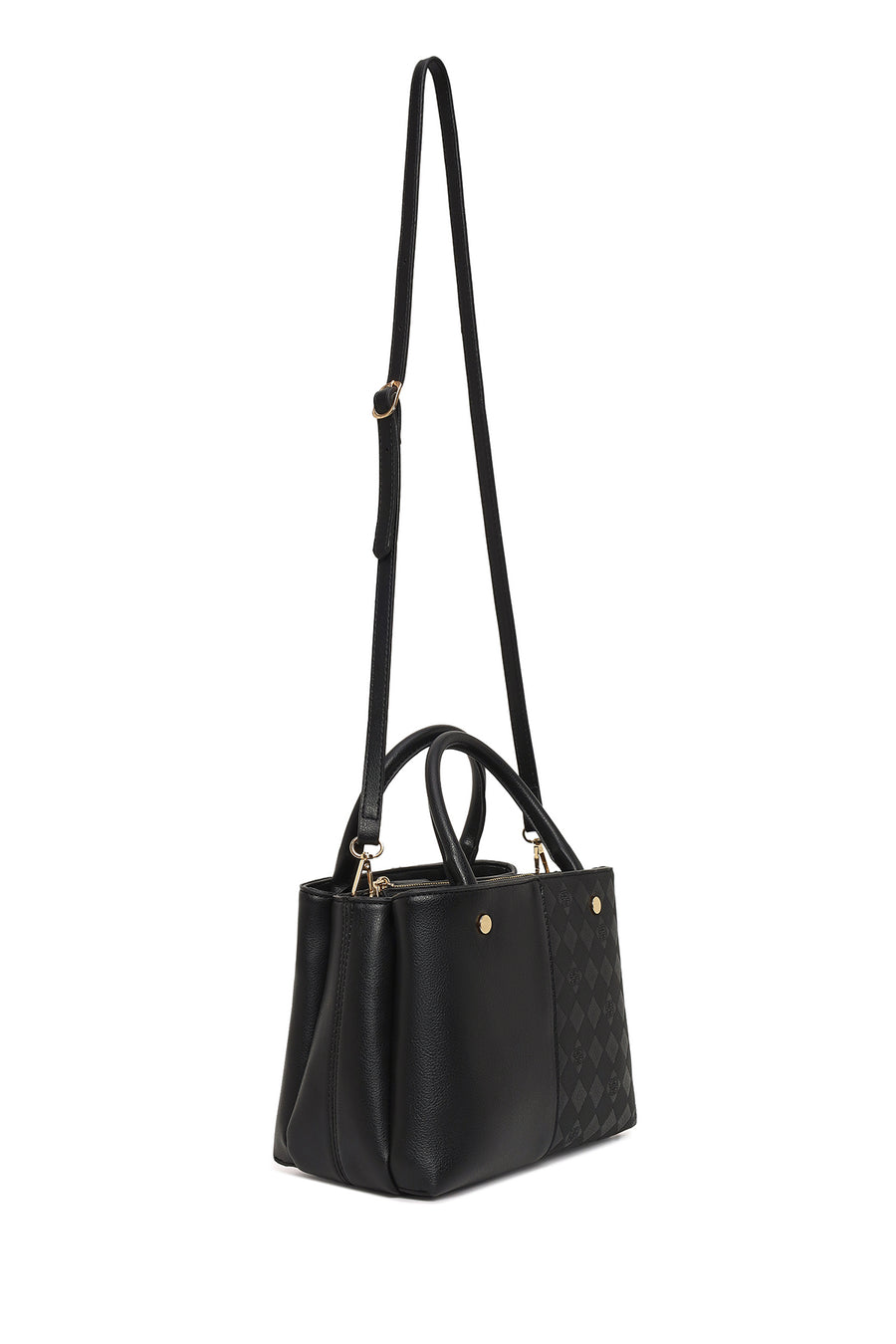 Women's Black Long Strap Printed Classic Shoulder Bag