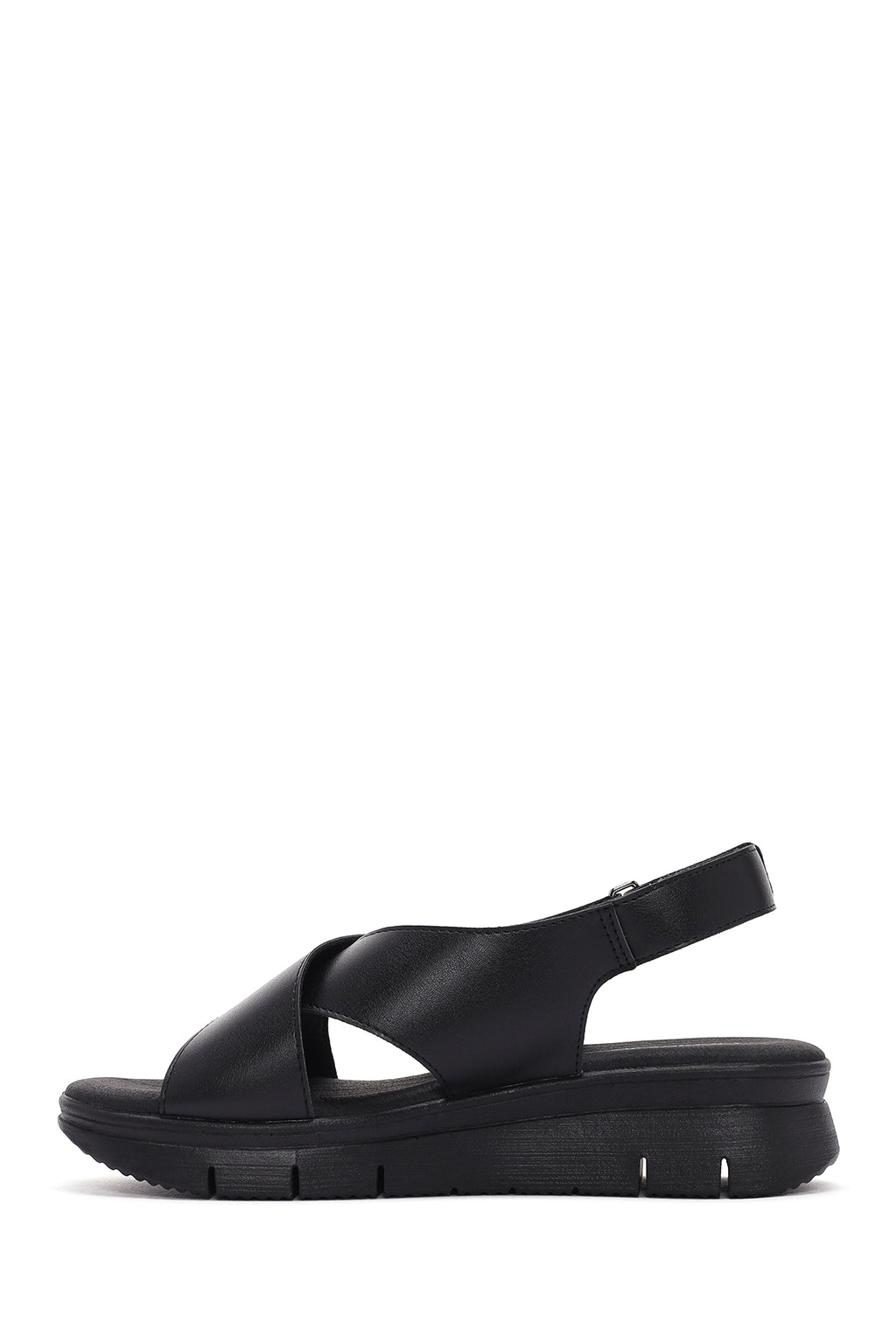 Kadın Siyah Bantlı Comfort Sandalet