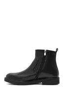 Men's Black Zippered Leather Casual Boots | Derimod