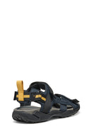 Geox Men's Navy Blue U Terreno + Grip B Te + Nbk Sy Double Strap Fabric Sandals | Derimod