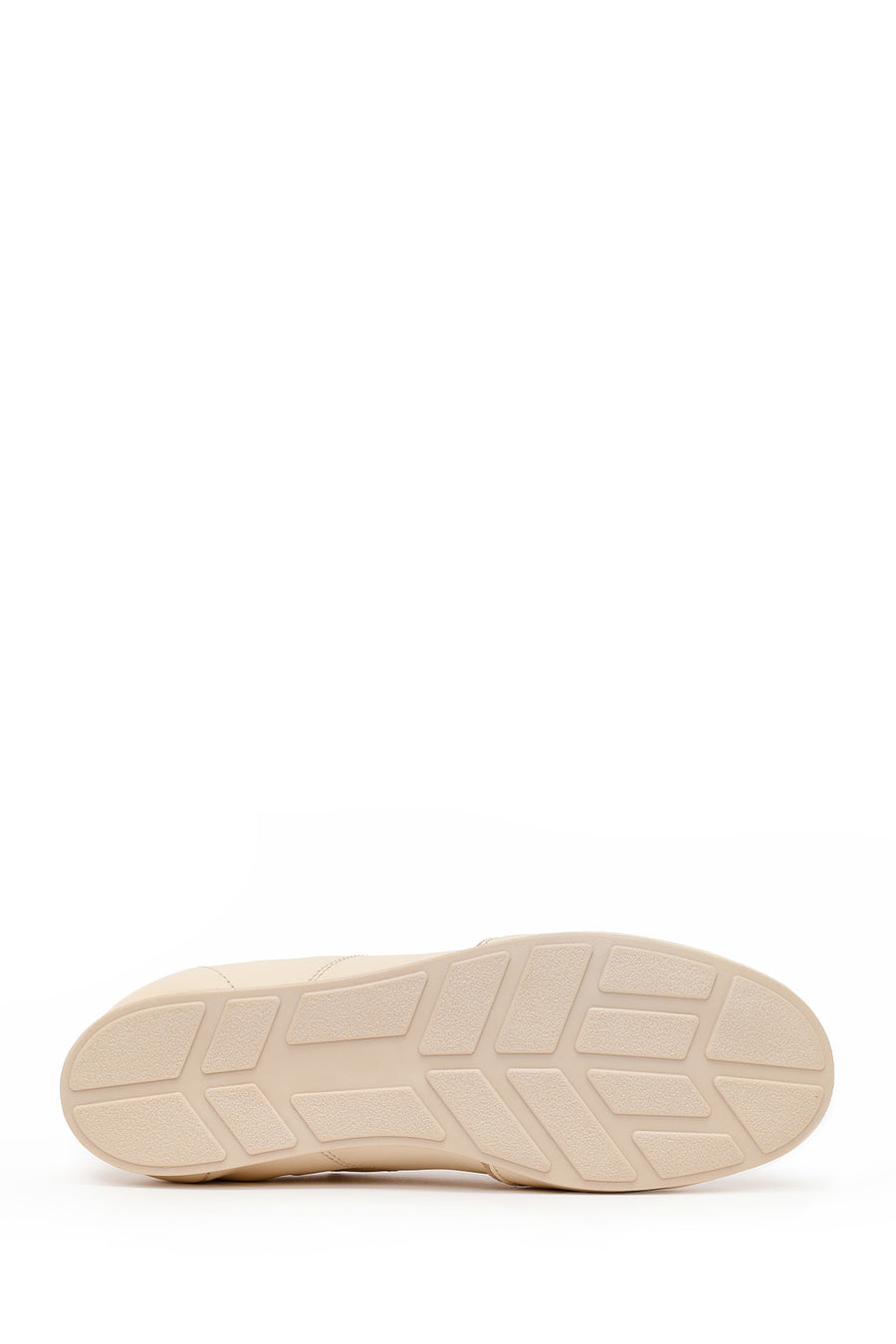 Woman Beige Lace-Up Leather Sneakers
