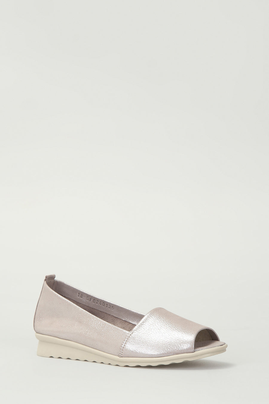 Brown Open Toe Women's Leather Shoes