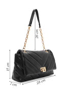 Women's Black Chain Strap Quilted Shoulder Bag | Derimod