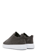 Men's Gray Lace-Up Suede Leather Sneaker | Derimod