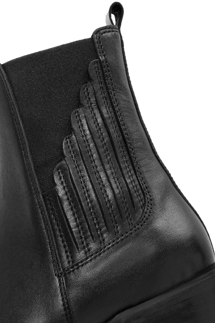 Women's Black Leather Chelsea Boots