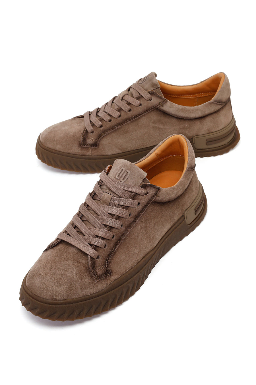 Erkek Vizon Bağcıklı Süet Deri Casual Sneaker