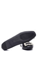 Women's Leather Stone Ballerinas | Derimod
