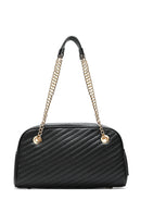 Women's Black Chain Strap Quilted Shoulder Bag | Derimod