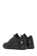 Erkek Siyah Bağcıklı Deri Casual Sneaker | Derimod