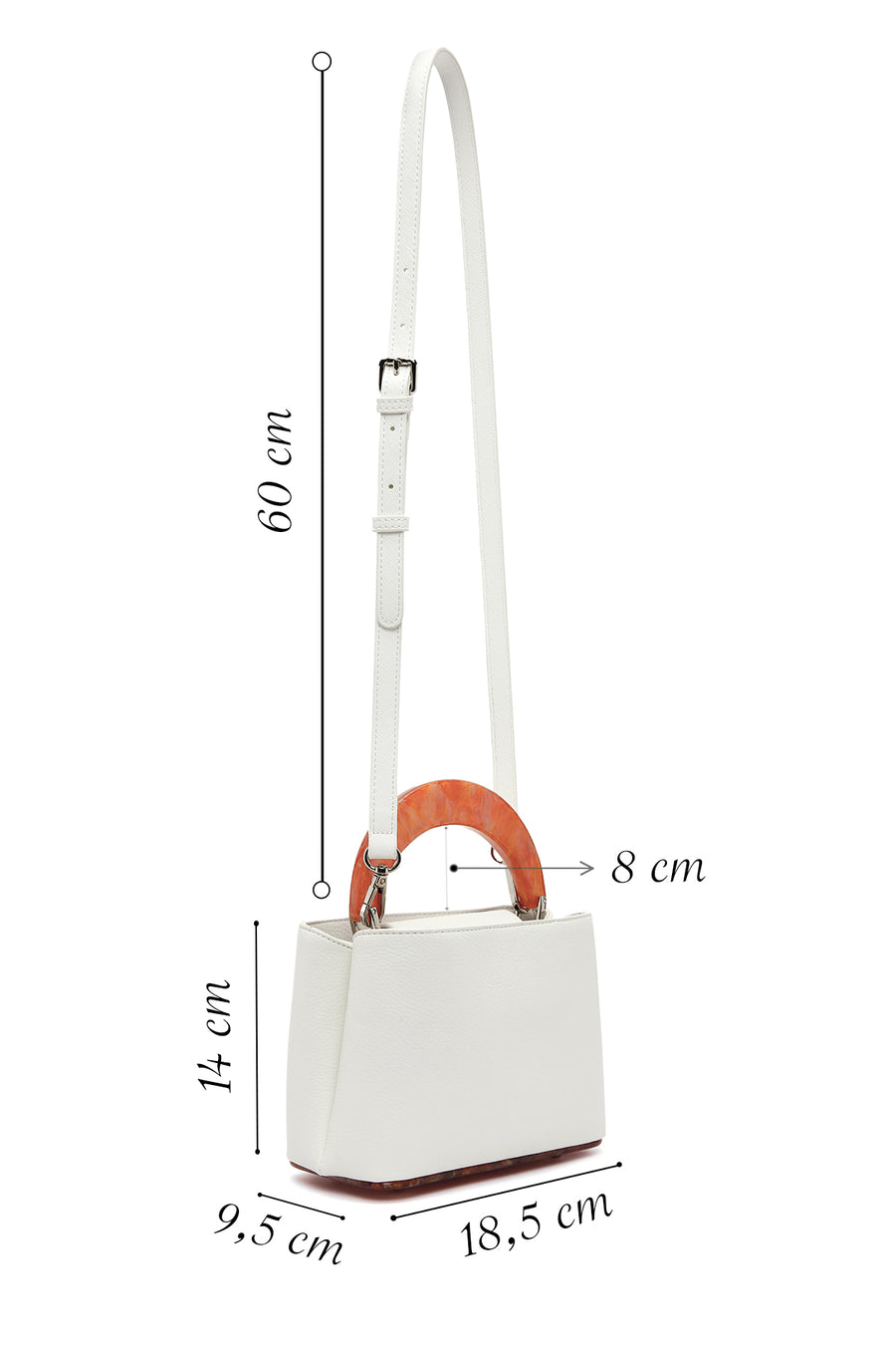 Women's Cream Long Strap Mini Handbag