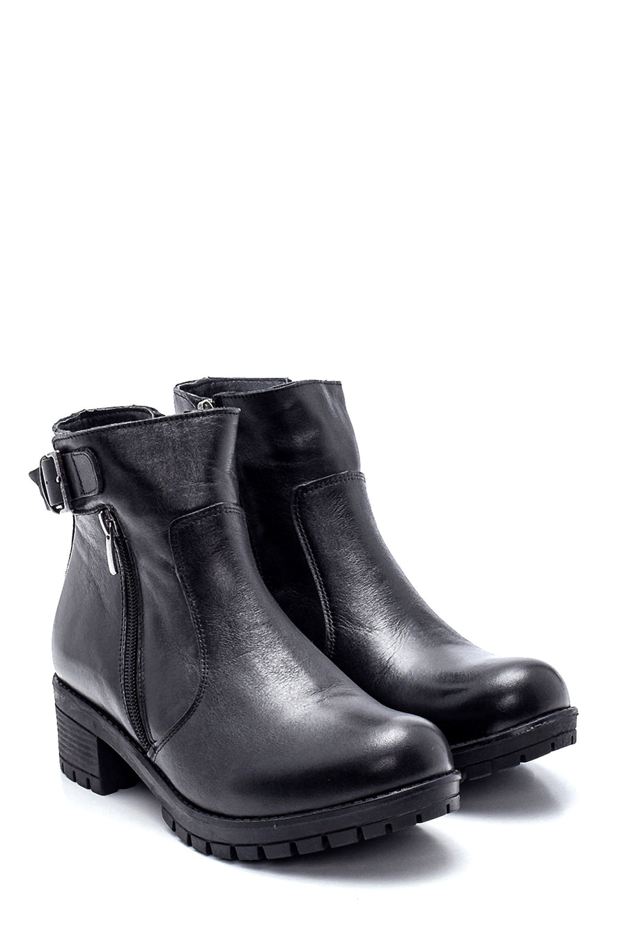 Women's Leather Zipper Boots