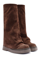 Women's Brown Suede Leather Boots | Derimod