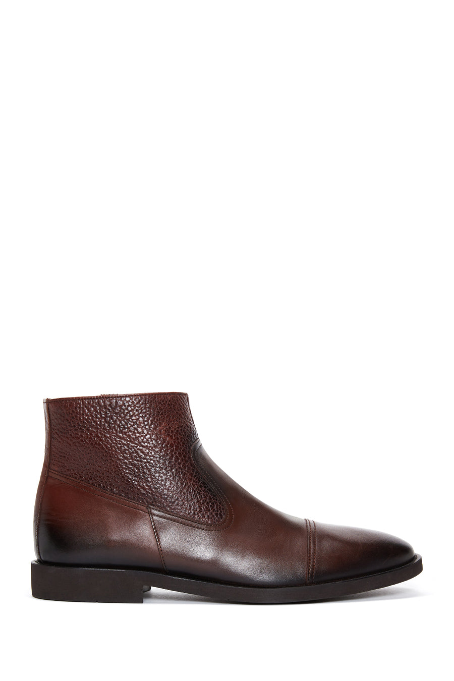 Men's Brown Leather Classic Zipper Boots 22WFD650014 | Derimod