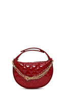 Woman Red Long Strap Quilted Mini Evening Bag | Derimod