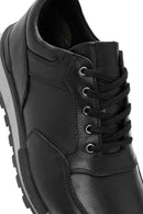 Men's Black Lace-Up Leather Casual Sneakers | Derimod