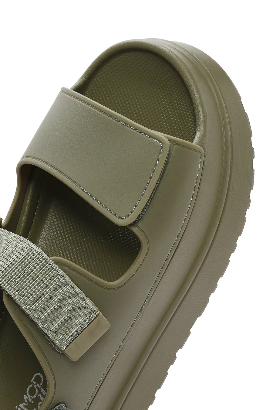 Women's Khaki Strappy Thick Soled Jelly Sandals