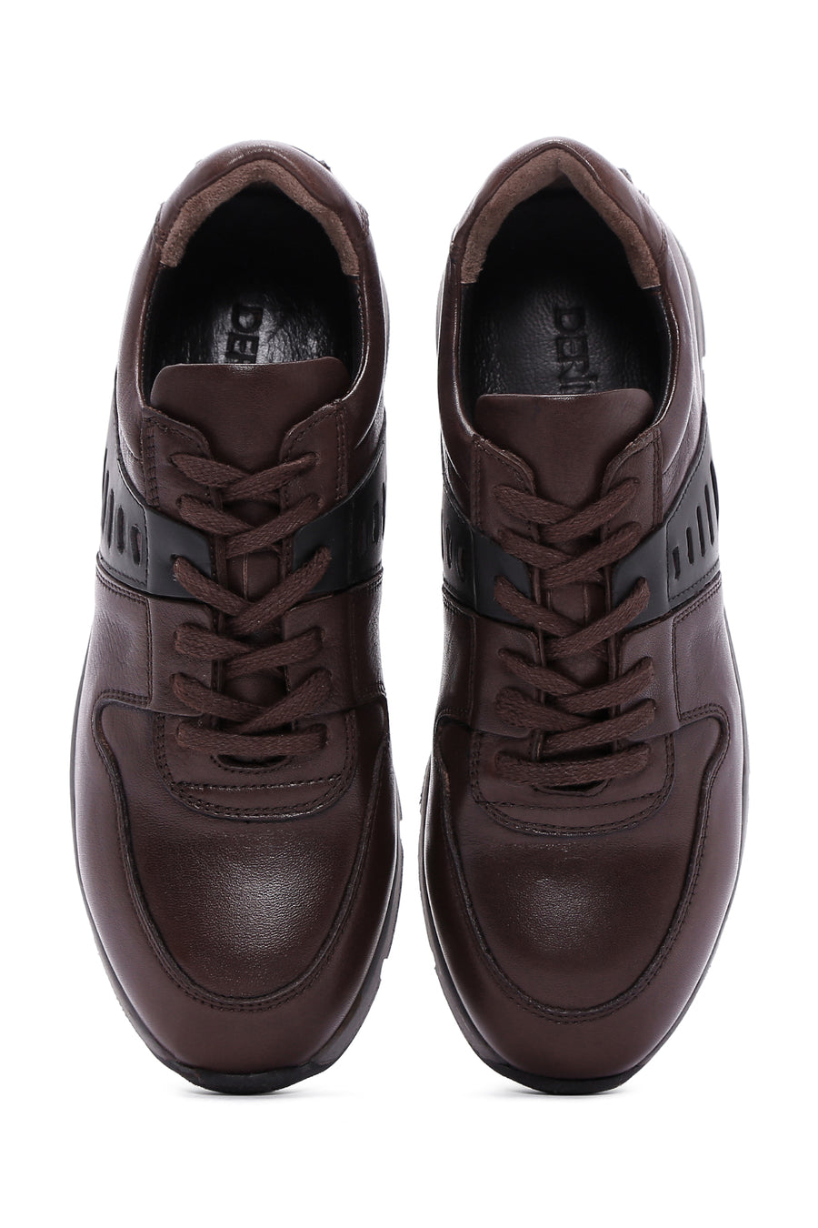Erkek Kahverengi Deri Casual Sneaker