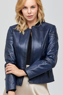 Reneta Women's Leather Jacket | Derimod