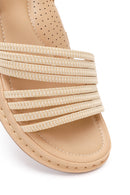 Women's Beige Thick-Sole Comfort Sandals | Derimod