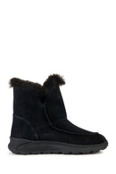 Geox Women's Black Spherica Suede Leather Boots | Derimod