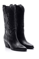Women's Leather Heeled Cowboy Boots | Derimod