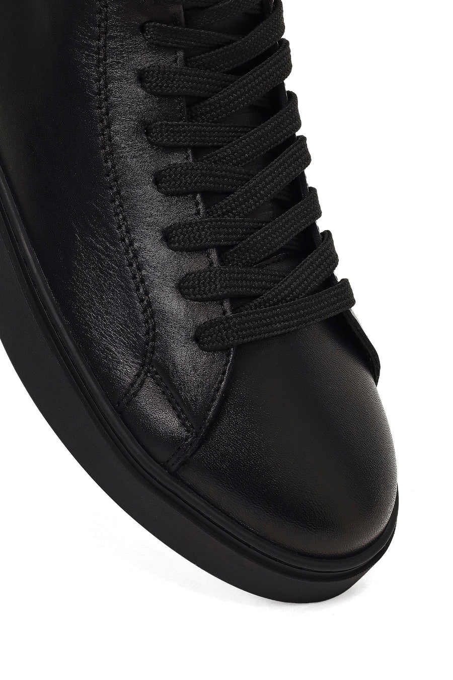 Men's Black Zippered Thick-Soled Leather Sports Boots