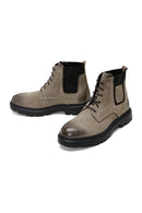 Men's Beige Nubuck Leather Boots | Derimod