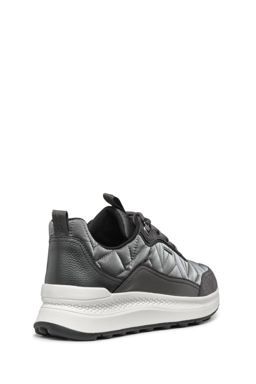 Geox Woman Grey Laced Thick Soled Fabric Sneakers
