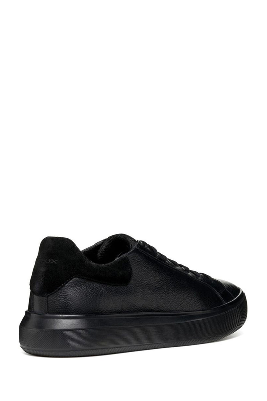 Geox Men's Black Deiven Lace-Up Leather Casual Sneaker