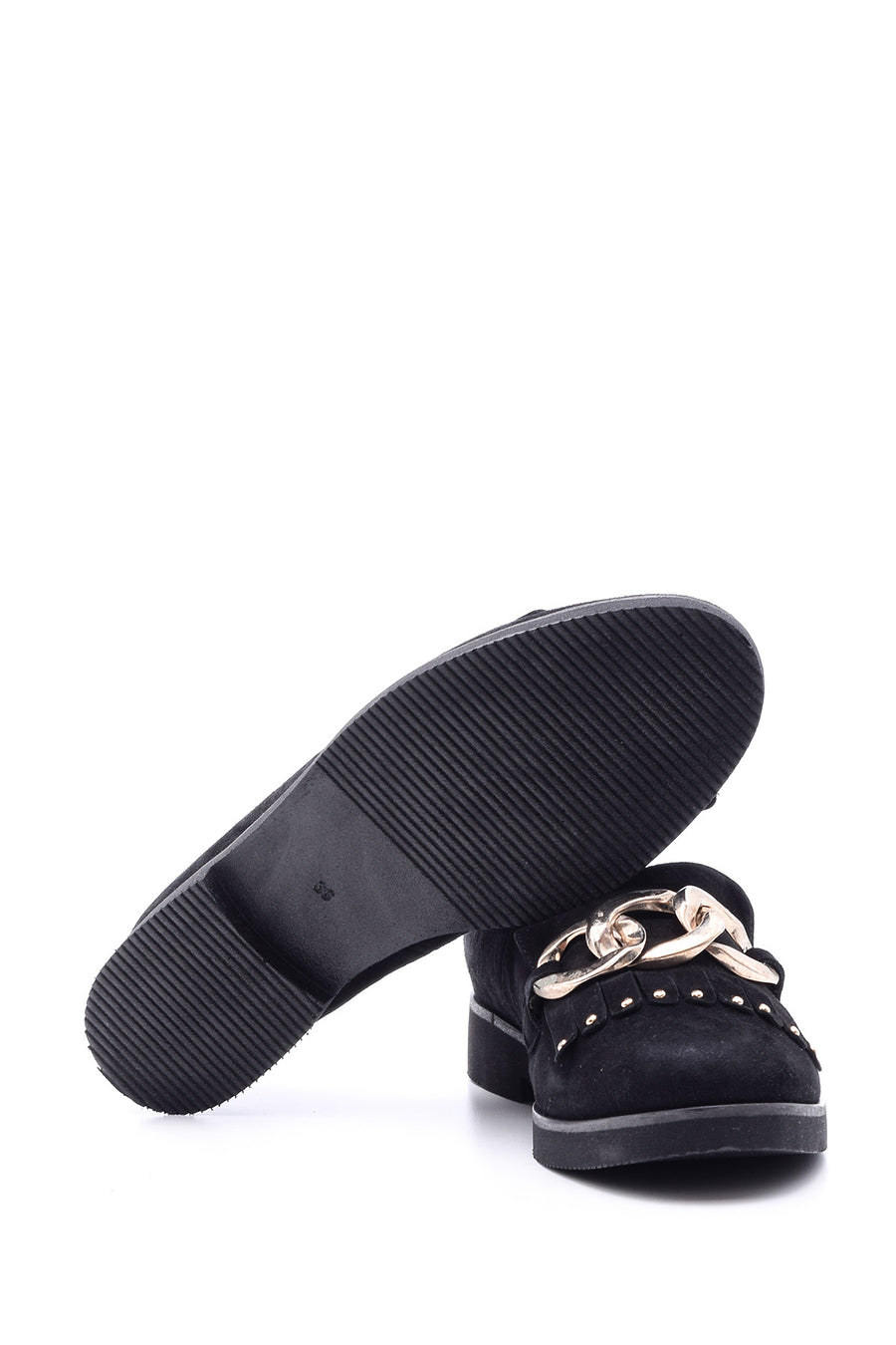 Stone Detailed Women's Leather Shoes