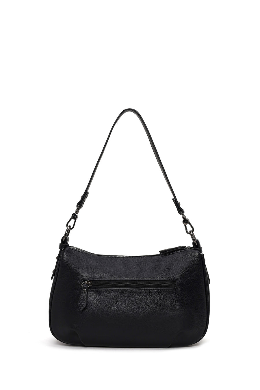 Woman Black Long-Strap Casual Shoulder Bag
