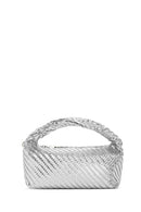 Women's Silver Long Strap Braided Mini Handbag | Derimod